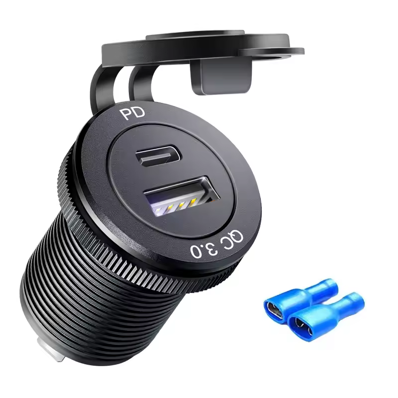 12V USB-lader QC3.0 en PD USB