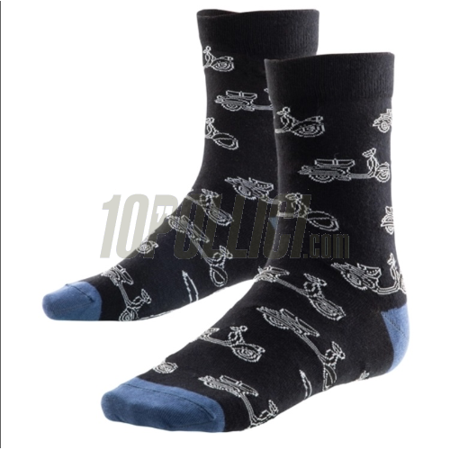 [93640BG] Socks Vespa black Grey size 36