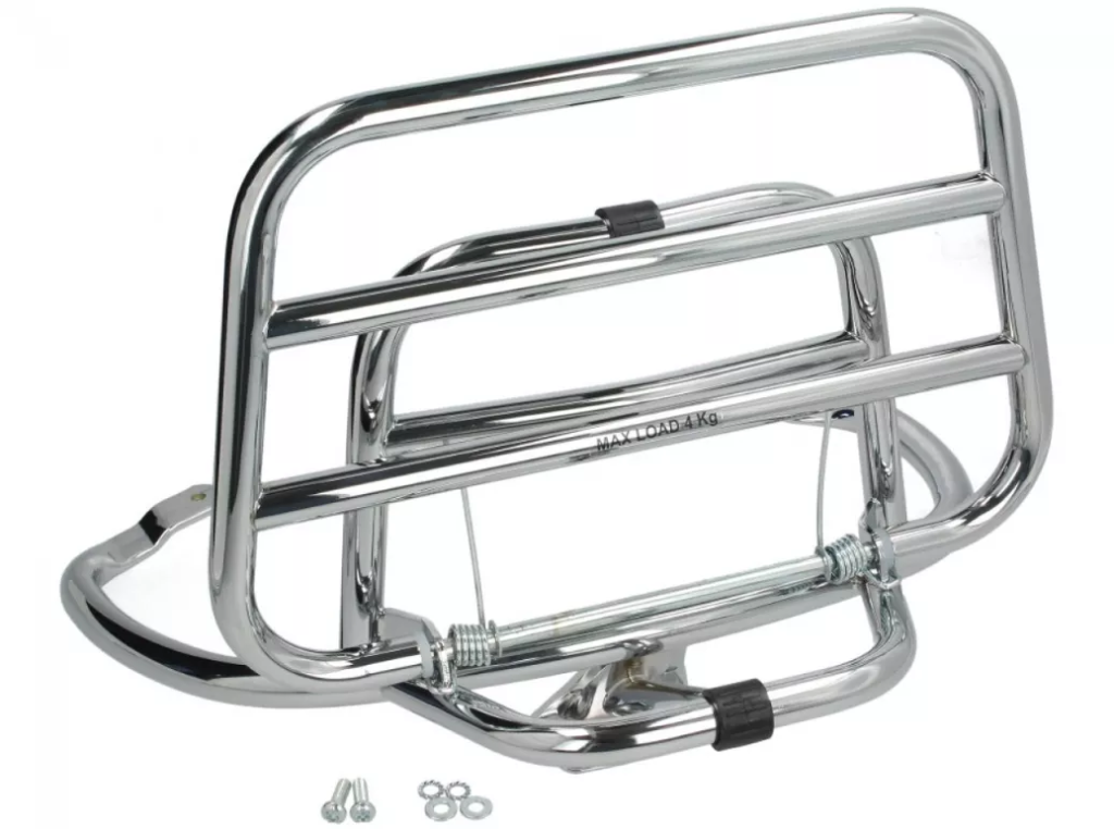 [1B000789] Vespa Porte-bagages arrière (foldable) Chromé Primavera / Sprint / Elettrica