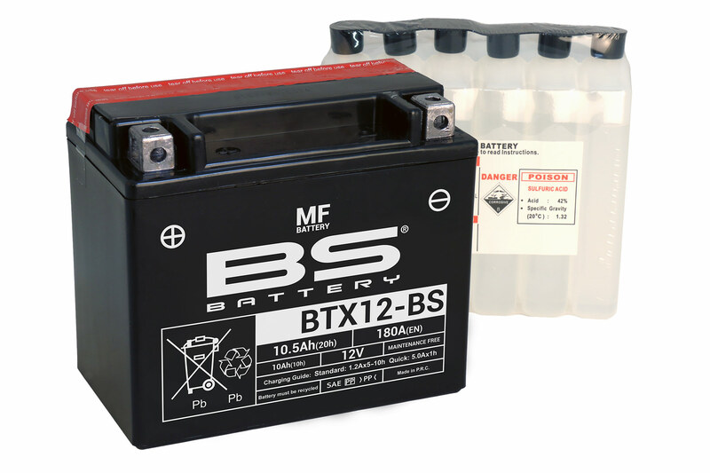 BS BATTERY Accu Onderhoudsvrij met zuurpakket - BTX12-BS