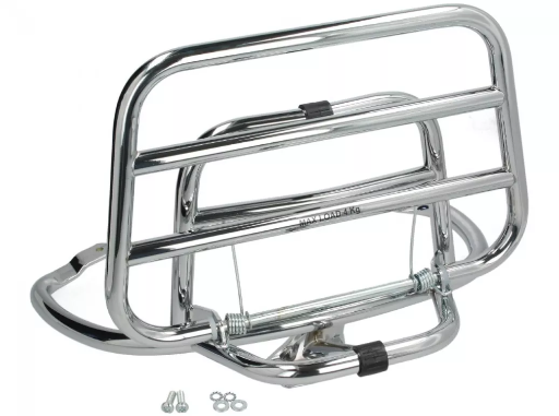 [1B000789] Vespa Rear Carrier (foldable) Chrome Primavera / Sprint / Elettrica