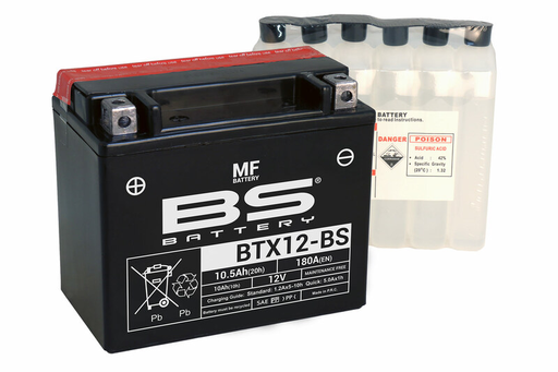 [1079972] BS BATTERY Battery Maintenance Free with Acid Pack - BTX12-BS